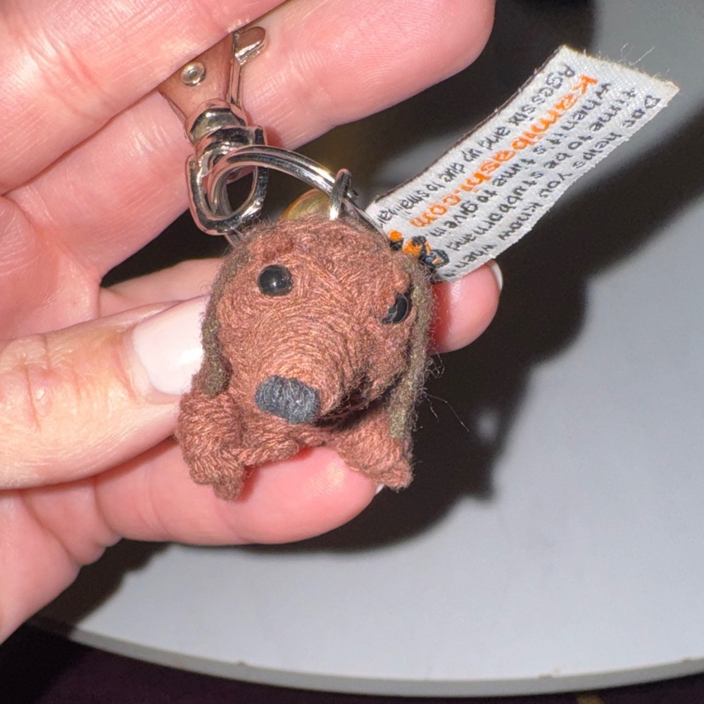 Brown Dachshund Weiner Dog Keychain Original String Doll Doc Handmade Thailand - Picture 3 of 6